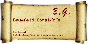 Baumfeld Gorgiás névjegykártya